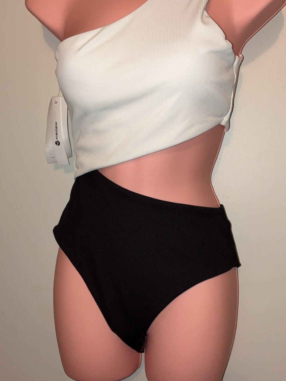Black High-Waist One-Piece Swimsuit